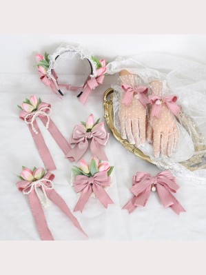 Pastel Pink Tulip Classic Lolita Accessories **Buy 2 Get 1 Free** (LG118)